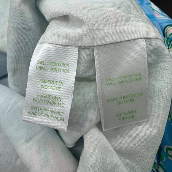 Lilly Pulitzer XXS Blue Green Floral Barbara Maxi Dress Puff 3/4 Sleeves READ - Picture 8 of 12